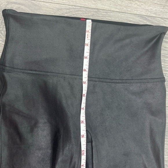 SPANX Women’s Faux Black Leather Leggings Tights in Shimmer Black SZ Medium - Picture 11 of 16